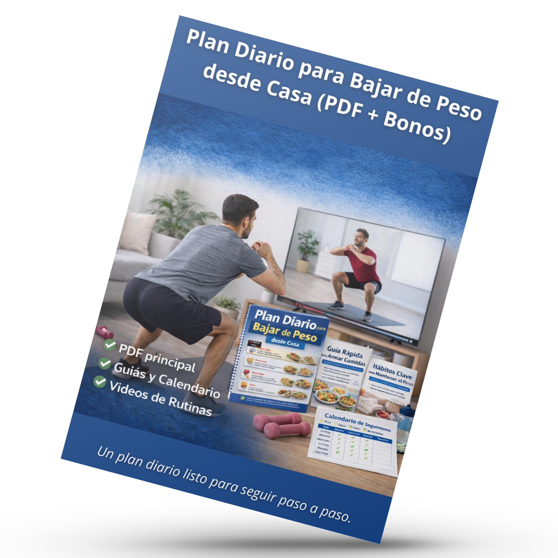 Plan Diario para Bajar de Peso desde Casa (PDF Guia + Bonos)